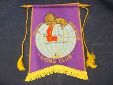  Vintage Lions Club International Banner Flag Coutts Sweet Grass Canada USA picture