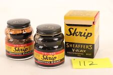 Sheaffer's V-black Ink Lot one NOS and one opened Bottle of Ink WWII Era picture