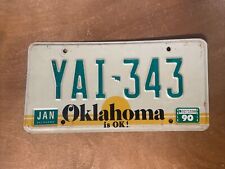 1990 Oklahoma License Plate # YAI-343 picture