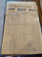 1948 Original Newspaper Dewey Defeats Truman Chicago Daily Tribune Nice  picture