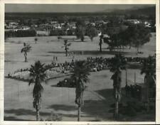 1935 Press Photo Philharmonic Orchestra Shown Presenting a Concert on the Desert picture