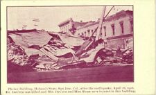 Phelan Building Hobson's Store San Jose 1906 Earthquake CA Postcard Antique picture
