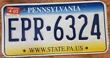 Pennsylvania License Plate 2003 state.pa.us EPR 6324 picture