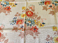 1920's-40's VTG Lustrous Floral Fabric Remnant 45