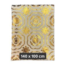 THAI Unique Vintage Tablecloth  GOLD Print Shiny  100x140 cm Waterproof picture
