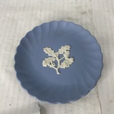 Vintage Wedgwood Blue Jasper Candy Tray Trinket Dish Fluted 4” picture