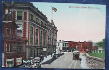 1910s Bristol Connecticut North Main Street  & Trolley Postcard picture