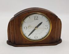 Vintage Lanshire Solid Wood Mantle Electric Clock Mid-Century Working Nice USA picture