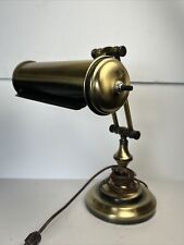 Vintage Brass Adjustable Height Banker's, Desk Lamp Tested and Works picture