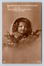 RPPC EAS Studio Portrait of Young Flower Girl Christmastide Postcard picture