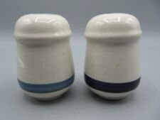 Vintage FP Friendship Pottery Blue Stripe Salt & Pepper Shakers picture
