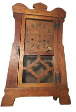 Mission Clock Parts Or Display Key Pendulum Chimes Wood Antique Look Pictures 21 picture