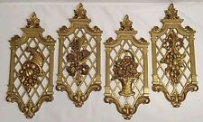 Vtg Syroco Dart Gold 4 Seasons Set Wall Art Plaques Hollywood Regency 1971 70s picture