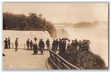 Niagara Falls New York NY Postcard RPPC Photo View Of Waterfalls Tourists c1910s picture