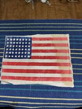 WW2 48 Star Flag Made Of Captured German Parachute Used V -E Day Paris  picture