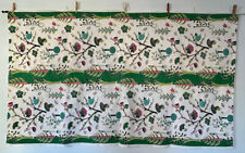 Vtg Homemade Tablecloth 1960s-1970s Fabric Yard Goods Mushrooms 63x38 Whimsical picture