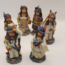 6 Vintage K's Collection American Native Resin Children Figurines Figures Decor picture
