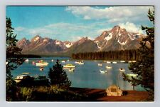 WY-Wyoming, Mt Moran, Grand Teton National Park, Vintage Postcard picture