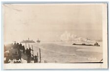 US Navy Postcard RPPC Photo Approaching NYC c1910's Unposted Antique picture