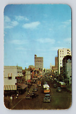 Old Postcard Capitol Street Jackson MISS MS Old Advertising Signs Cars Bus 1950s picture