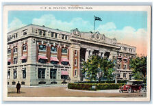 c1920's Canadian Pacific Railway Station Winnipeg Manitoba Canada Postcard picture