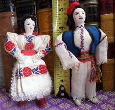 2 Vintage Serbian Ukrainian Native Cloth Dolls Man Woman 5