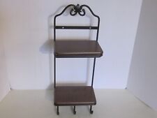 Longaberger Wrought Iron STACK RACK +2 WoodCrafts Rich Brown SHELVES picture