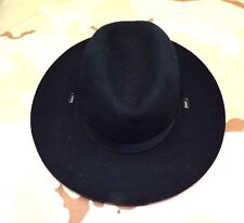 Original US Army 5X Cavalry Black Wool Felt Stetson Hat Size 7 w/straps - New picture