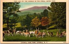Catskill Game Farm Catskill NY Mountain Zoo Linen Postcard B97 picture