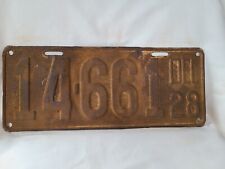 Vintage 1928 Delaware 14661 Heavy Long License Plate 03323 picture