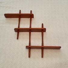 Vintage Wood Shelf 3 Tier Wall Shelf Display Spices Miniatures Notions Unscews picture
