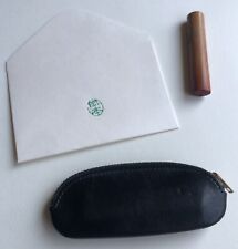 Vintage Signature Rubber Stamp Asian Initial Character Original Leather Case  picture