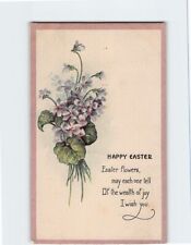 Postcard Easter Greeting Card with Poem and Flowers Easter Art Print picture