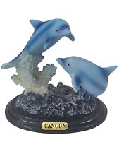 Vintage Vemars Collection Flying Dolphins Resin on Wood Figurine.  4.5
