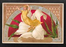 Large 1880's Victorian Card Hail Festal Day 