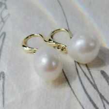 11-12MM huge natural flawless freshwater pearl drop earrings Everyday Drop picture