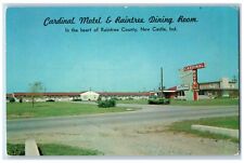 1958 Cardinal Motel And Raintree Dining Room New Castle Indiana IN Postcard picture