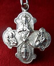 Vintage Sterling WWII GI’s Battle Worn Dog tag Chain Miraculous Medal Scapular picture