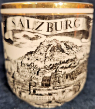Vintage Salzburg Scenic Image Souvenir Porcelain with Gold Trim Coffee Mug/Cup picture