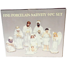 Galleria Inc Christmas Nativity 9 Piece Set Porcelain Figures NIB picture