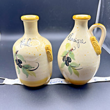 Vallauris Ceramic Huile d'Olive  et Vinaigre - Oil and Vinegar Cruet Set France picture