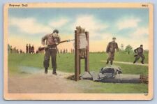 BOSTON MASSACHUSETTS MA Bayonet Drill Military Activity Men War Postcard picture