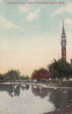 Lake and Tower Water Works Park Detroit Michigan MI Postcard 1911 picture