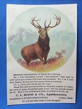 1880s HOOD's SARSPARILLA Drug STAG Deer Buck Victorian Advertising Trade Card picture