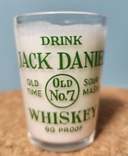 Jack Daniels Old No 7 Sour Mash Whiskey Shot Glass w/Green Piggy - Rare Vintage picture