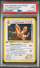 2000 Gym Heroes #  7 Lt. Surge's Fearow Holo PSA 9 Mint 1st Edition Swirls picture