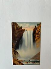 Great Falls of Yellowstone from below post card picture