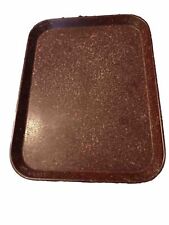 3 SILITE VINTAGE BROWN CAFETERIA DINING TRAYS  13.5”  x  1 0. 5” picture