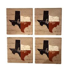 Set of 4 State of Texas Home Thirsty Stone Coasters with Cork Bottoms picture