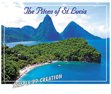 PITONS OF ST. LUCIA PHOTO FRIDGE MAGNET 4 X 3 inches TRAVEL picture